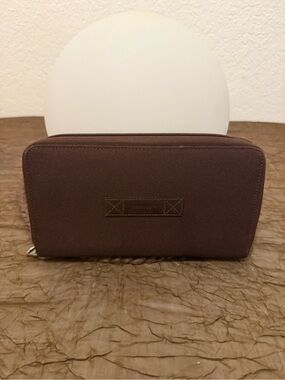 Authentic vintage LANCEL Paris large zip-around wallet / organizer.